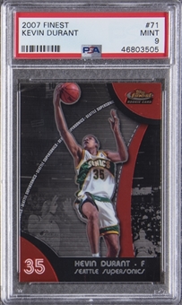 2007-08 Topps Finest #71 Kevin Durant Rookie Card - PSA MINT 9